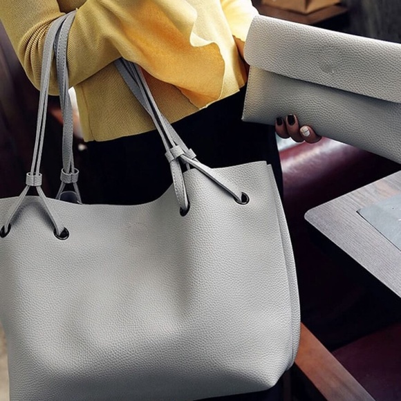 CHERISSE Vegan leather Tote bag set - Picture 2 of 4